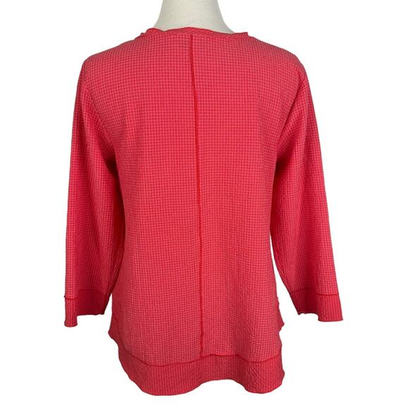 Habitat Size Small Red White Seersucker Toggle Button Front Long Sleeve Shirt - Picture 3 of 10